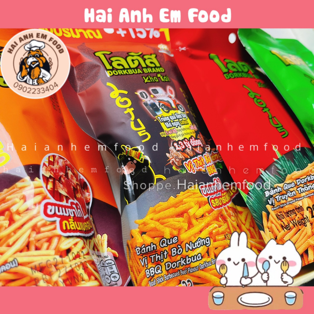 Bim tăm que DOAKBUA Thái Lan gói 25g, Bim Tăm Thái Nhập Khẩu Đủ Vị