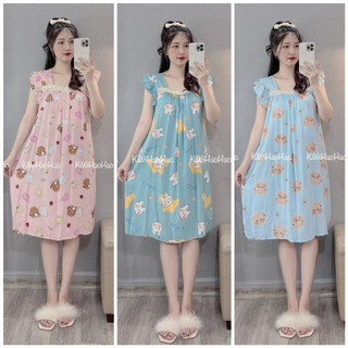 váy lanh bầu chất mát mặc nhà