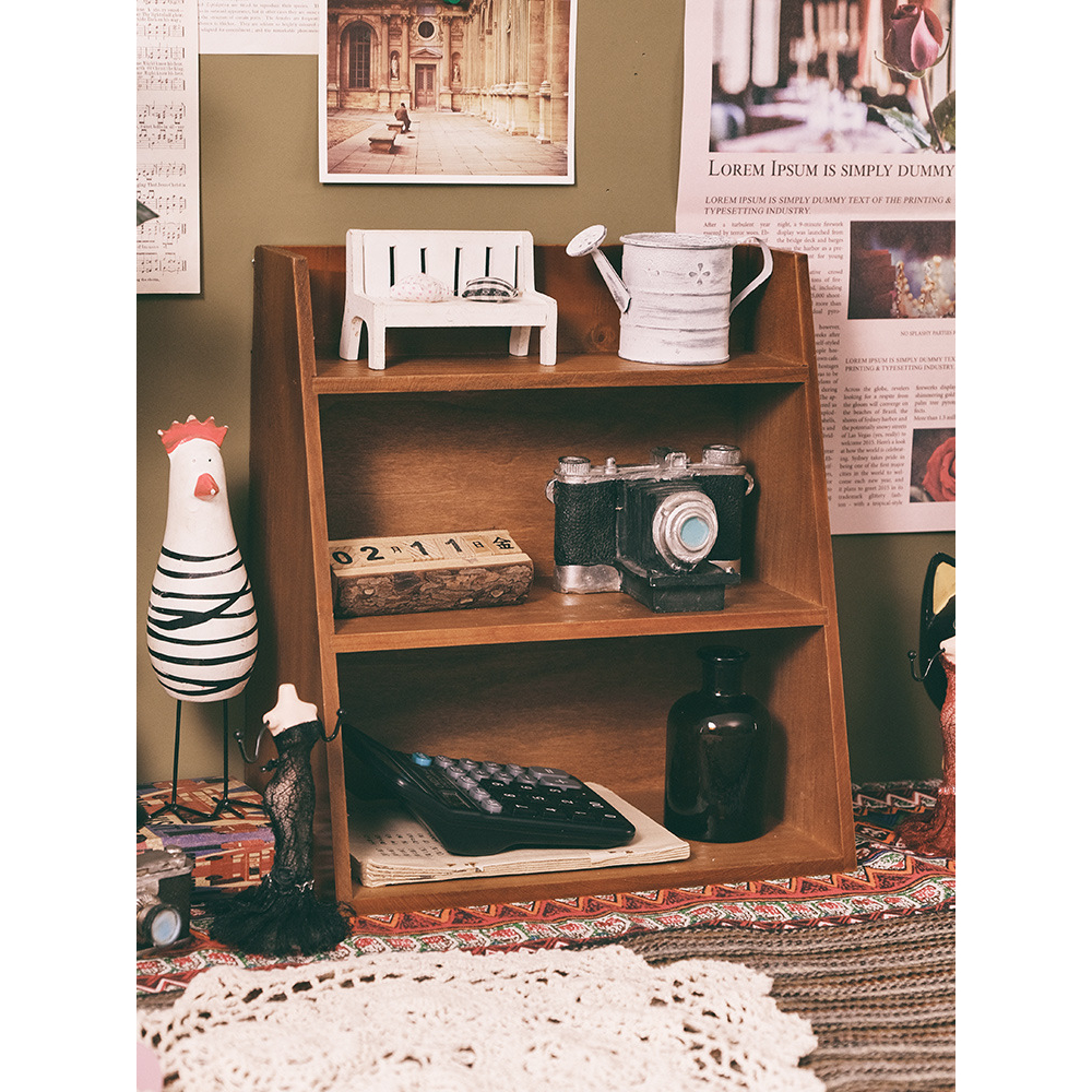 Kệ decor, kệ gỗ decor bàn học trang trí để đồ lưu niệm - GA20