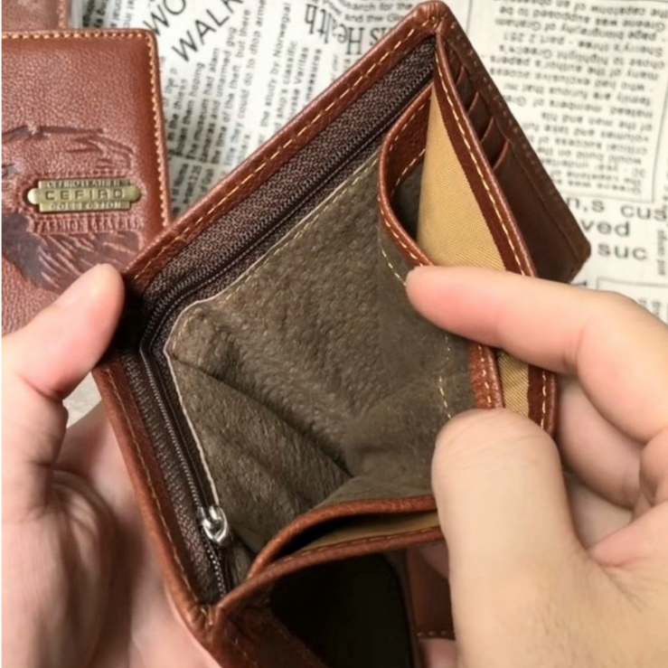 Bóp Ví Cefiro Nam Da Bò Thật  -Màu Độc Quyền TABUSTORE -Hình Đại Bàng Cao Cấp  - Bóp Nam Đựng Thẻ- Bảo Hanh 12T