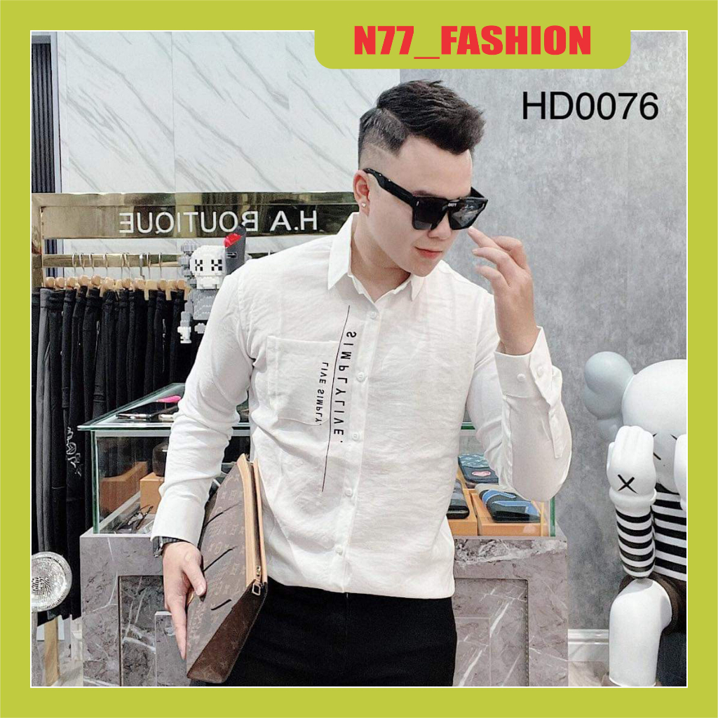Áo sơ mki nam dài tay sang trọng form chuẩn vải đẹp mẫu mới nhất cao cấp N77 FASHION