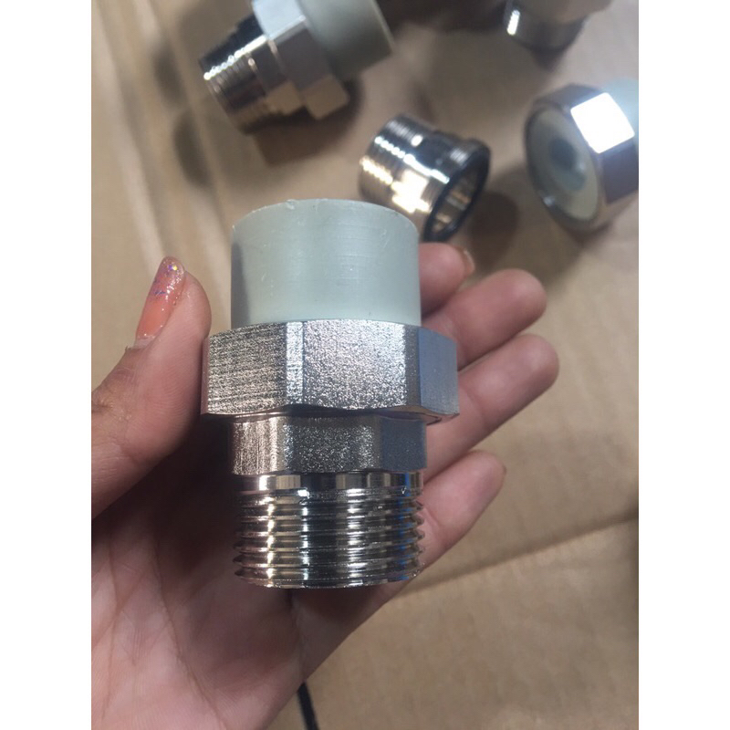 Rắc co ren ngoài 34mm ra ống ppr 25 / rắc co ren máy 34/25ppr