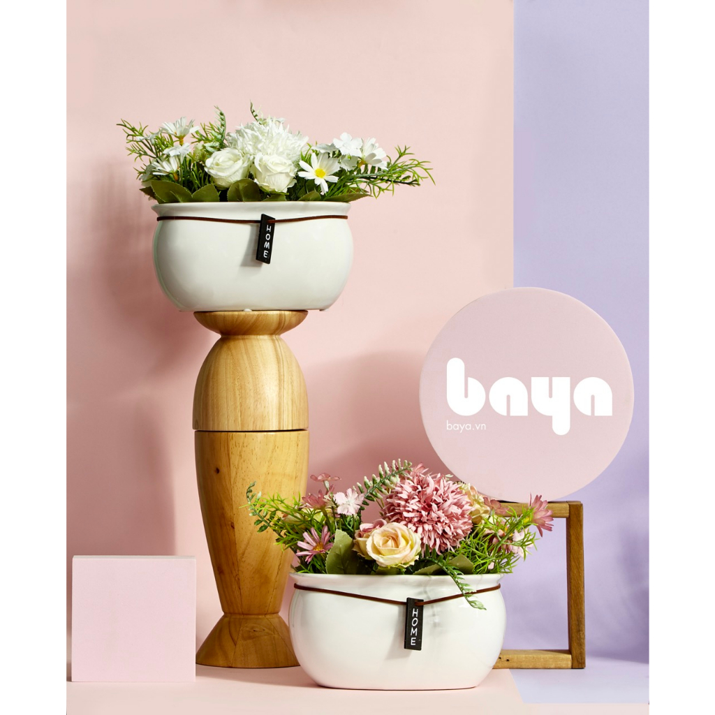 Đồ Trang Trí Giỏ Mây Hoa Lan Giả Hình Vuông BAYADAISY ∙ 2001935