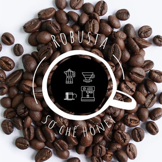 500gr cà phê hạt robusta honey rang mộc pha máy -coffee rang bơ