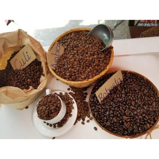 500GR CÀ PHÊ HẠT CULI ROBUSTA  RANG MỘC PHA MÁY - COFFEE RANG BƠ