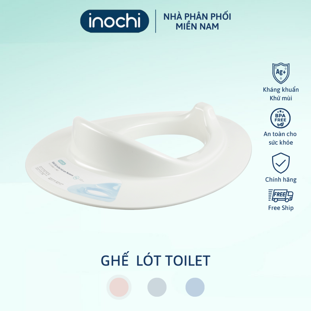 Ghế lót Toilet inochi, thiết kế miếng đệm chống trơn trượt, nhựa bền đẹp hạn chế gãy bể, siêu an toàn