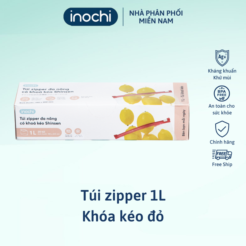 Túi zip đựng thực phẩm, bảo quản bánh kẹo trong suốt Inochi tự hủy sinh học, an toàn tối đa