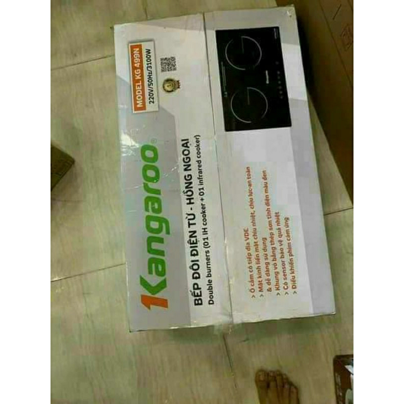 Bếp điện từ đôi kangaroo 1 bên từ 1 bên hồng ngoại kg499N hàng chính hãng bảo hành 12 tháng