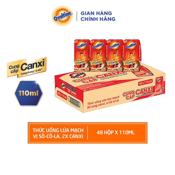 Thùng 48 hộp Thức uống lúa mạch hương vị sô-cô-la Ovaltine (110ml x 48)