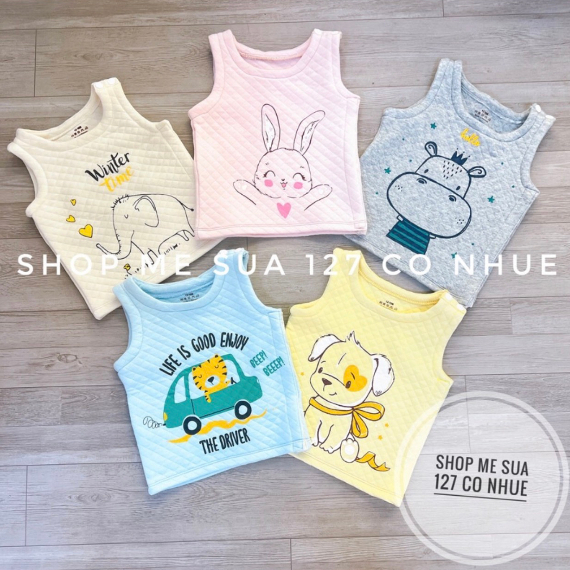 BAPBI Áo Gile Mùa Đông Gile Nỉ Trần Bông Cho Bé