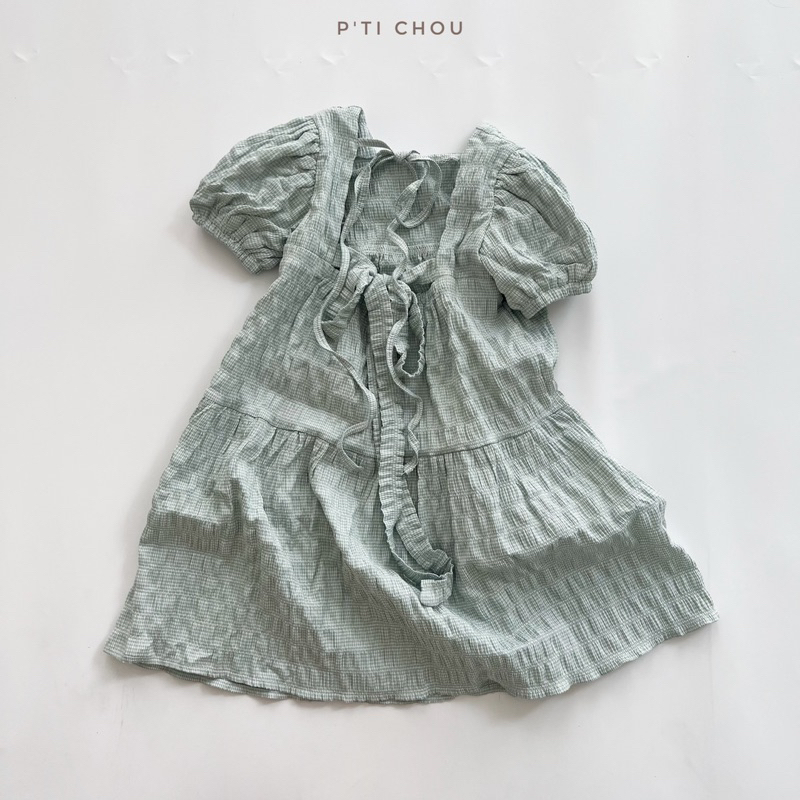 Maili dress Váy bé gái hở lưng buộc nơ dễ thương thiết kế P'ti chou cho bé 10kg - 23kg