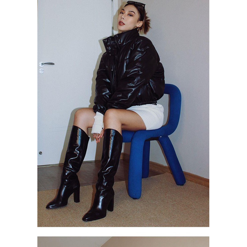 ÁO KHOÁC PHAO DA TRƠN DÁNG NGẮN NAM NỮ CAO CẤP LOẠI 1