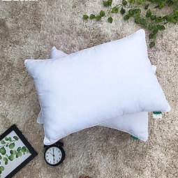 Ruột gối đầu, ruột gối nằm bông gòn trắng tinh khiết 45cmx65cm, vỏ áo gối 100% cotton có khóa kéo