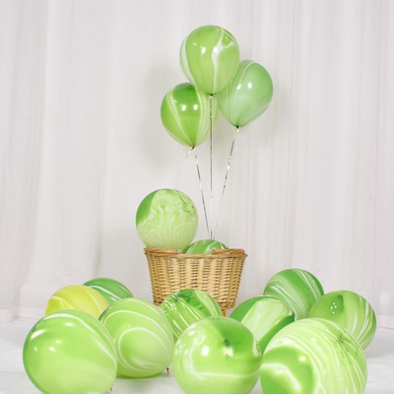 Set 10 bóng loang sơn thủy vân đátrang trí sinh nhật