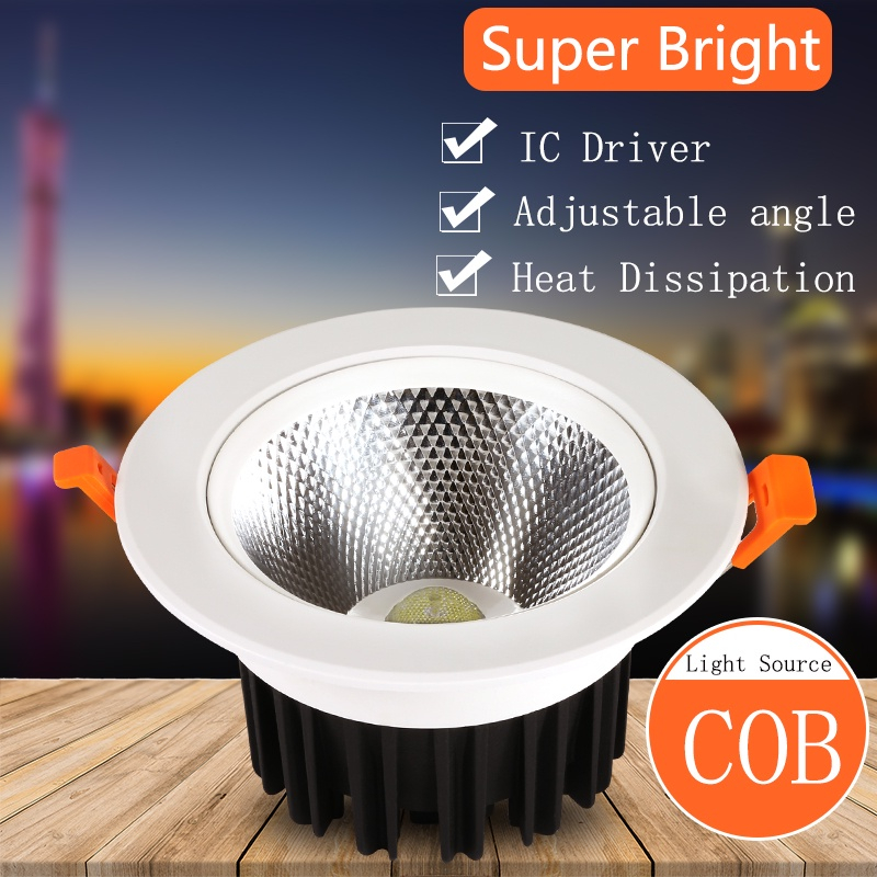 Đèn âm trần COB 7w 3 chế độ màu  khoét lỗ 90mm ÂM COB CHỈNH GÓC,Chip bridgelux