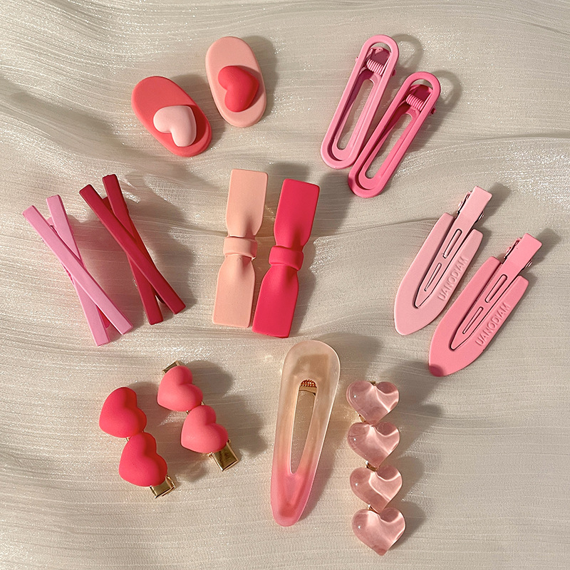 Set 19 món kẹp tóc màu hồng SODALY set cặp tóc màu hồng cute ngọt ngào dễ thương cho nàng