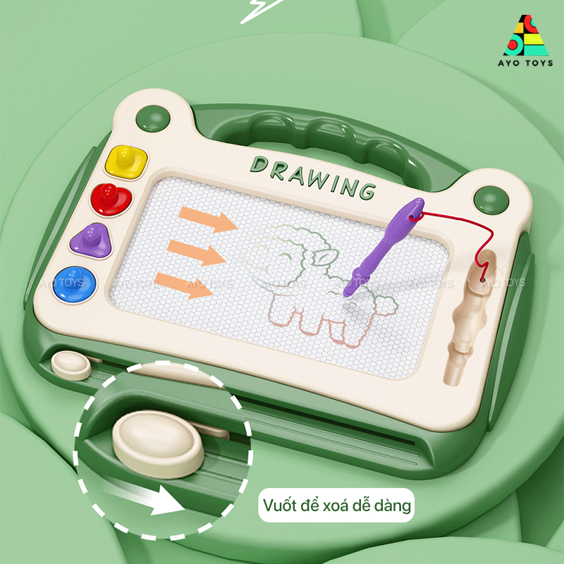 Bảng Vẽ Thông Minh Tự Xóa Có Chân Bàn Cho Bé - Bảng Từ Tính Tập Viết, Tập Vẽ Cho Bé