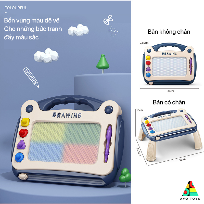 Bảng Vẽ Thông Minh Tự Xóa Có Chân Bàn Cho Bé - Bảng Từ Tính Tập Viết, Tập Vẽ Cho Bé