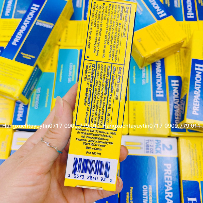 Kem bôi trĩ Preparation H Hemorrhoidal fast cooling relief gel chuẩn Mỹ 26g Date 3/25