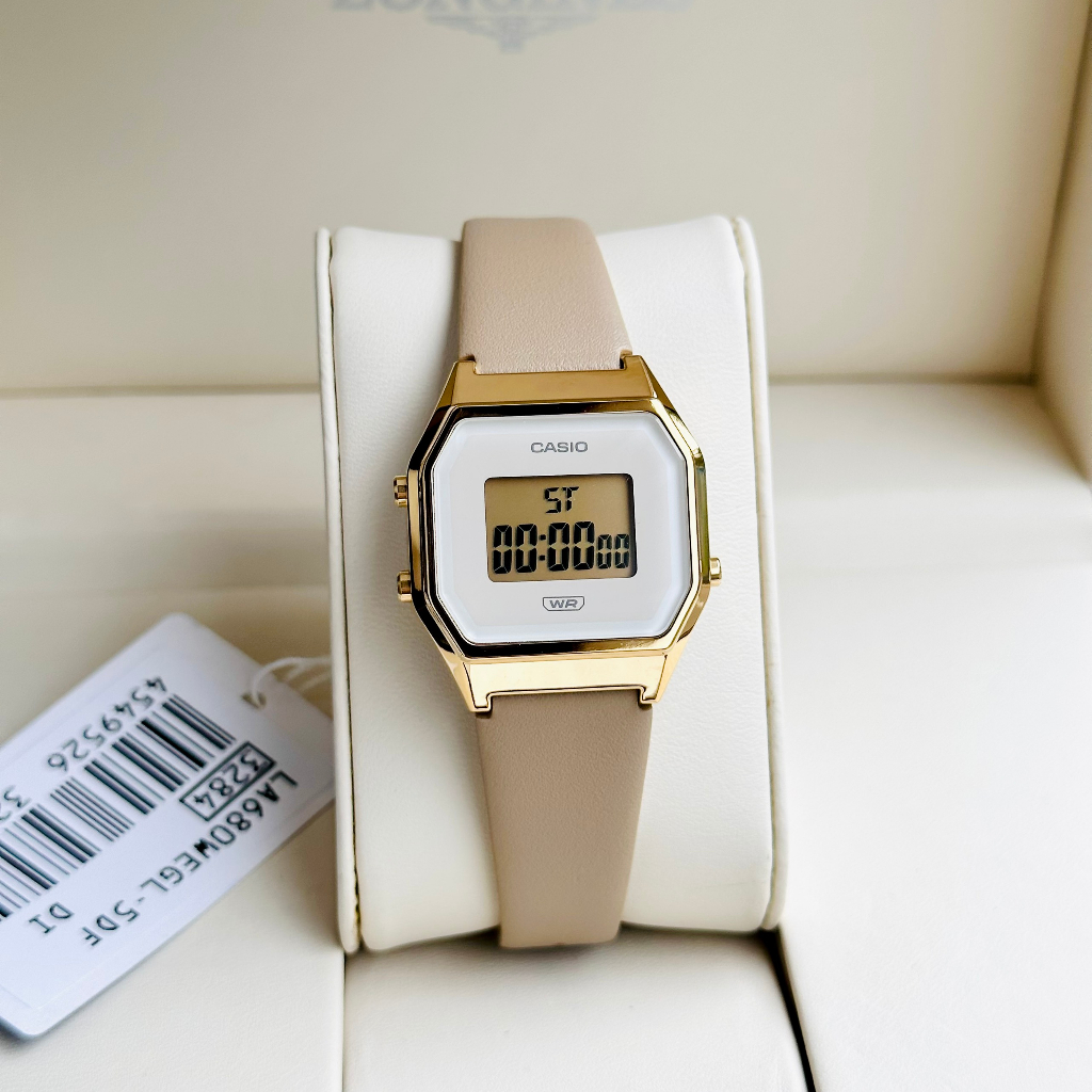 Đồng hồ điện tử nữ dây da Casio LA680WEGL New Model