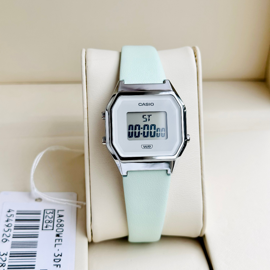 Đồng hồ điện tử nữ dây da Casio LA680WEGL New Model