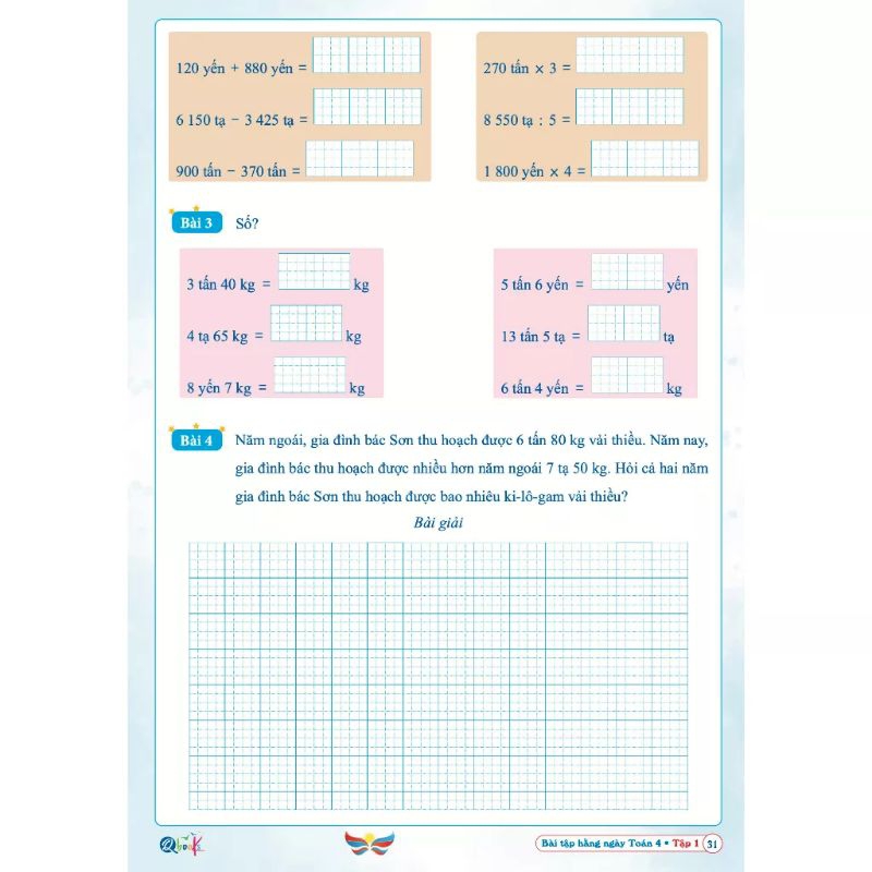 Sách - Bài Tập Hằng Ngày Toán Và Tiếng Việt Lớp 4 - Tập 1 - Cánh Diều