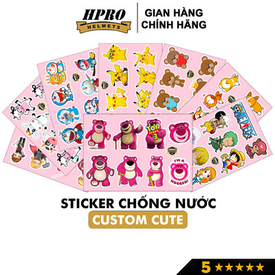 Sticker custom cute SUNDY Helmets, chống nước dán mũ bảo hiểm, laptop, điện thoại, đàn guitar, vali, trang trí vv...