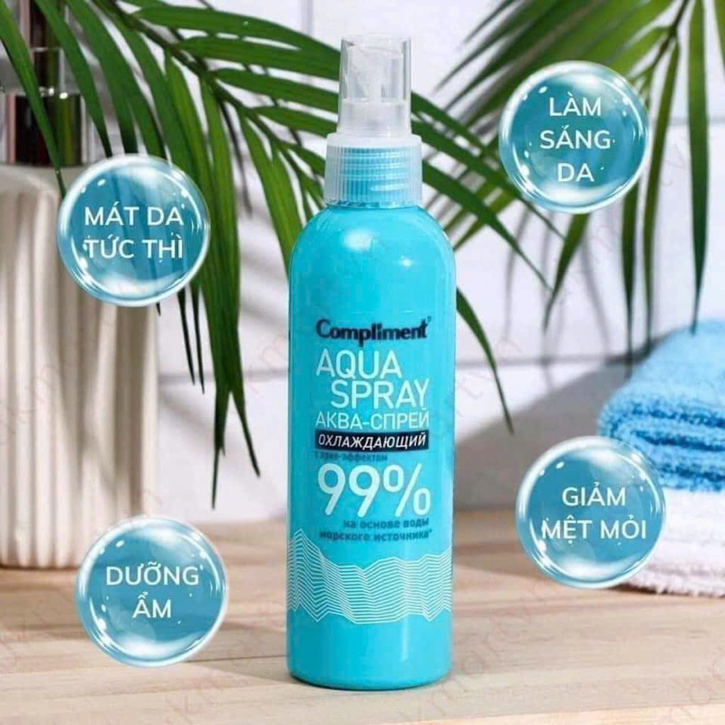 Xịt khoáng Compliment Aqua dưỡng ẩm phục hồi cân bằng da 200ml