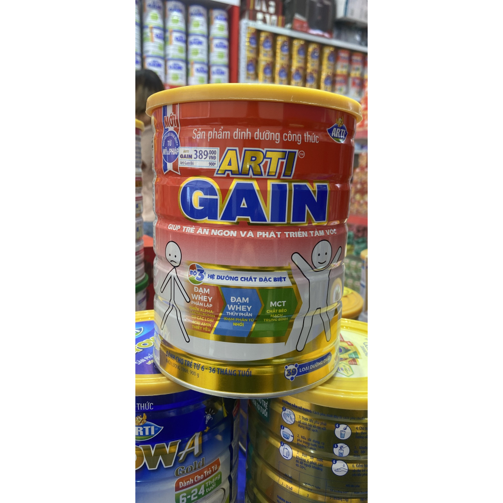 Sữa bột Arti Gain đỏ 400g dành cho trẻ từ 6 đến 36 tháng Tăng cân hiệu quả cho trẻ gầy Dễ Uống