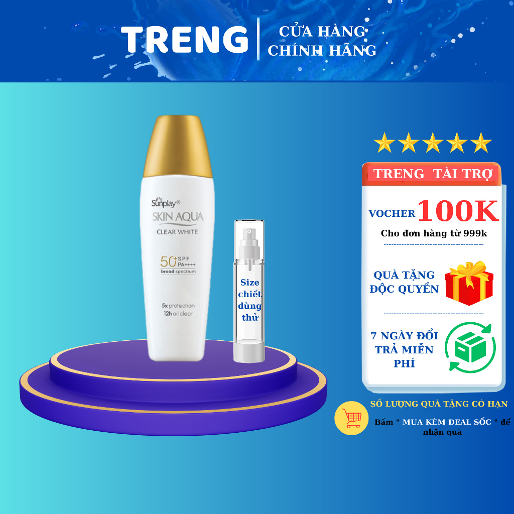 Kem Chống Nắng Sunplay Skin Aqua Clear White Dưỡng Trắng Cho Da Dầu