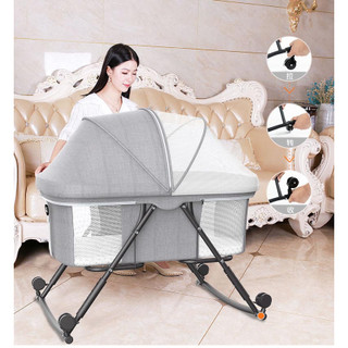 Nôi sơ sinh,trọn bộ màn kèm đệm, nôi cũi siêu nhẹ gấp gọn cho bé từ 1 tháng đến 2 tuổi,cũi ngủ cho bé bằng khung thép
