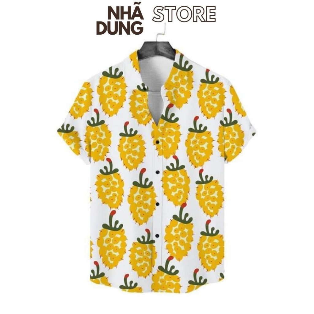 <B16>SƠ MI NHÓM NAM NỮ MẶC HÈ ĐI CHƠI HỌA TIẾT QUẢ DỨA NHÃ DUNG STORE SMND4.B16