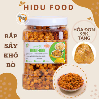 Bắp sấy khô bò lá chanh HiDu Food hộp 500gr giòn tan đậm vị
