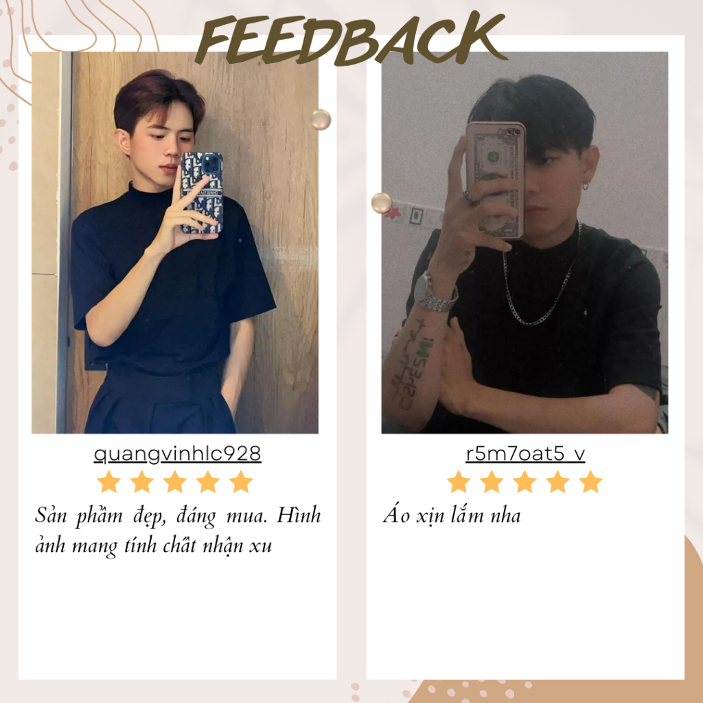 Áo Thun Nam Cổ Lọ 4 Phân Tay Ngắn - FAN007 - FANBOU