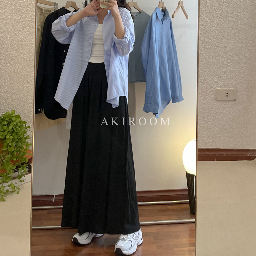 Áo sơ mi thô kẻ sọc dọc 917 (Xanh dương)
