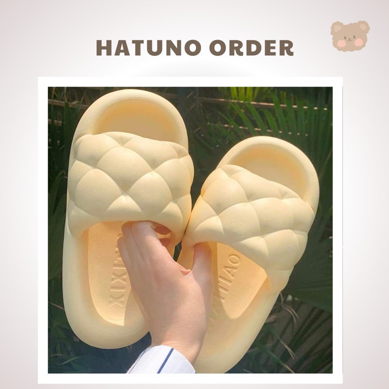 Dép nữ bánh mì hoạ tiết quả dứa đế eva mềm mại xixitiao - Hatuno order