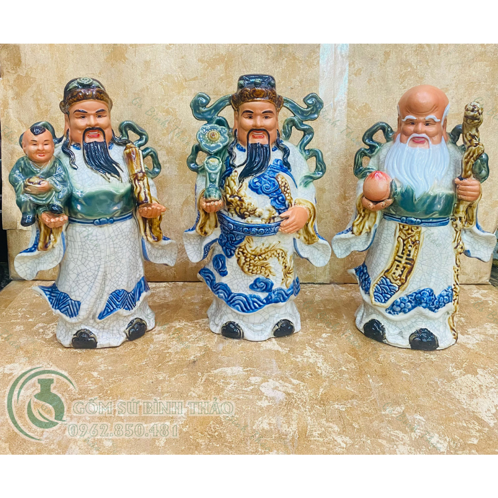 Tượng Tam đa Phúc Lộc Thọ - Tượng Sứ Bát Tràng Phúc Lộc Thọ