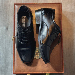 Giày tây nam phối dây mũi tròn, đế cao khâu đế thời thượng - MÃ COD