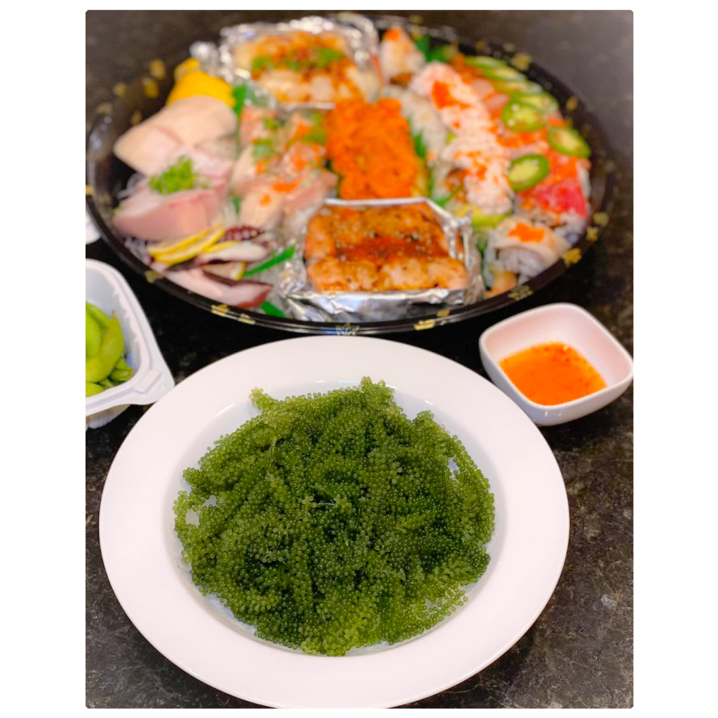 Rong nho tươi tách nước kèm sốt mè rang kyodo combo 5 gói hàng chất lượng cao - rong nho trang phạm.