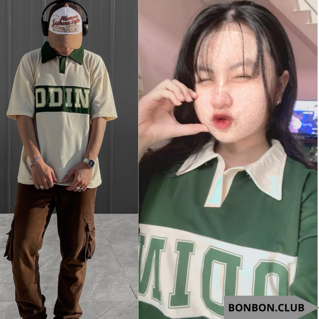 Áo Polo ODIN Localbrand Unisex Nam Nữ Oversize Áo Thun Form Rộng Có Cổ 2 Màu Xanh Kem Thời Trang Phong Cách  BONBON.CLUB