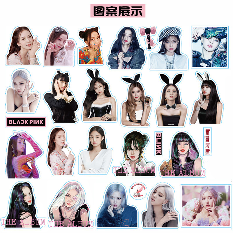 Set 50 Stickers Blackpink Miếng Dán Trang Trí Hình Thành Viên Nhóm Nhạc Hàn Quốc Aisobook - STICKERBP