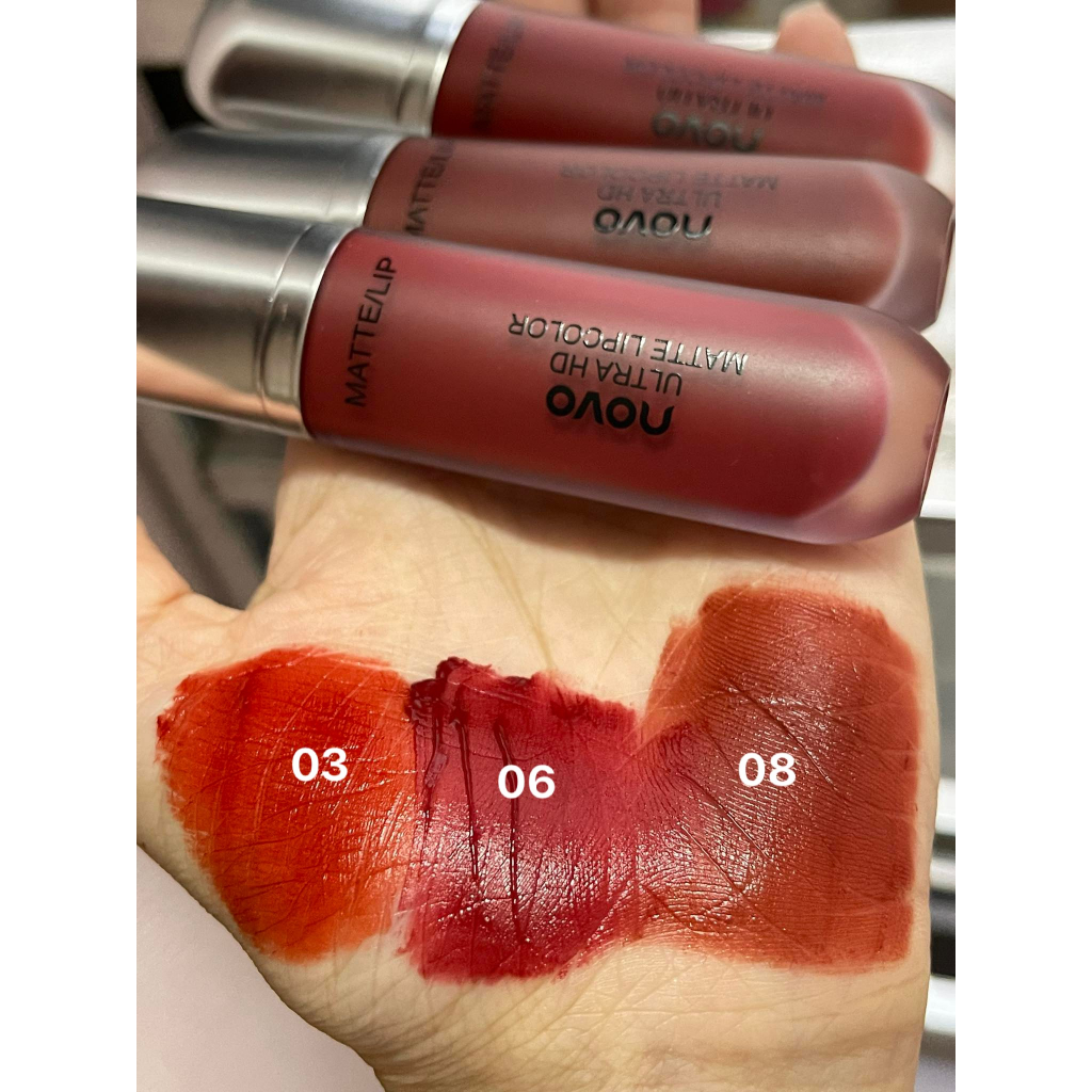 Son Kem Lì Novo Mập Đỏ Nâu 08 Chính Hãng Mềm Mịn Môi