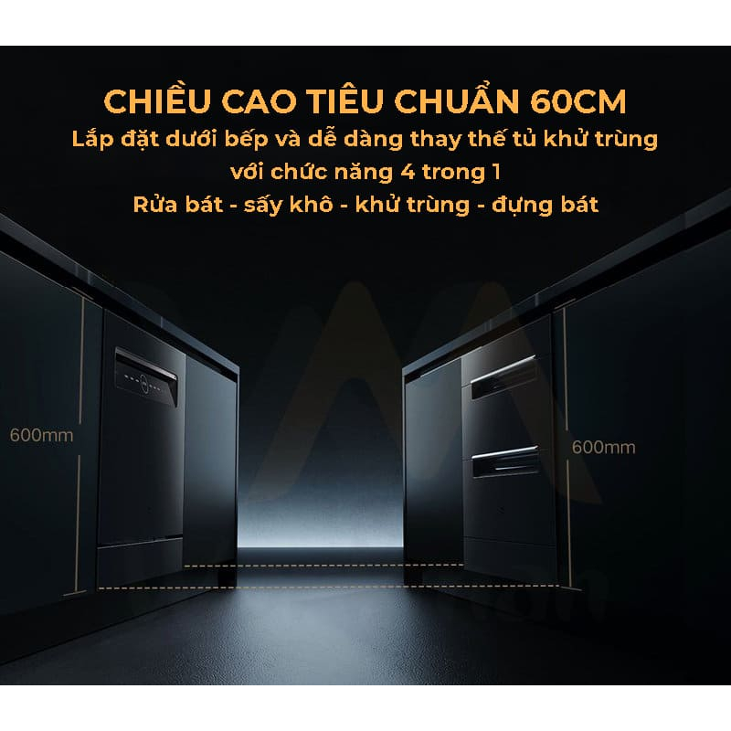 Máy Rửa Chén Bát Xiaomi 12 Bộ Mijia S1 – Làm Sạch Nhanh, Khử Trùng 99,9%, Cảm Biến Thông Minh - Bảo Hành 12 T