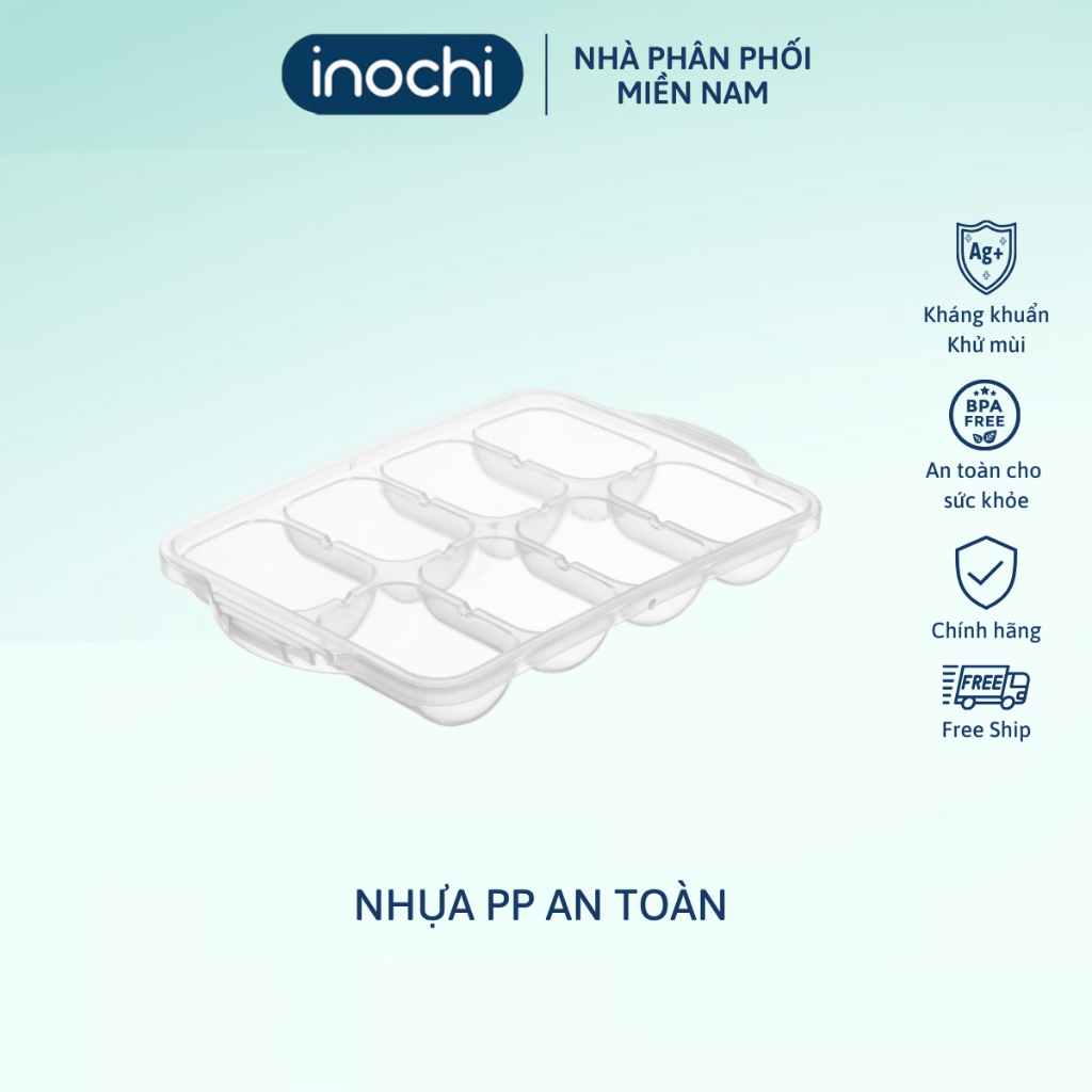 Khay trữ đông đồ ăn dặm cho bé Nhật Bản Inochi Amori, đựng thức ăn, đồ ăn, kháng khuẩn, an toàn tuyệt đối Vạn Phúc