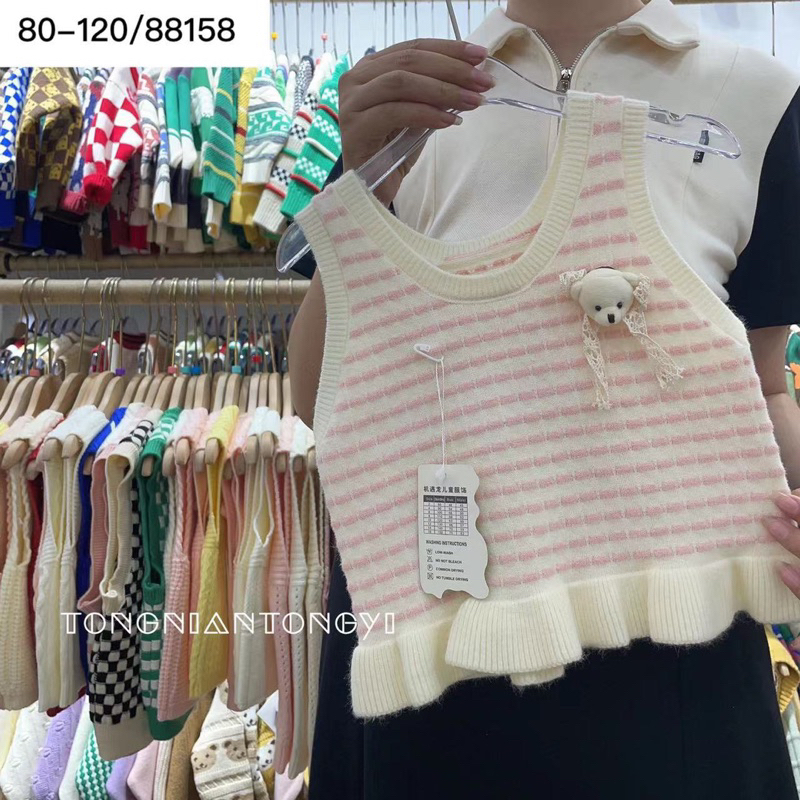 Áo len ghi Lê bèo gấu cho bé