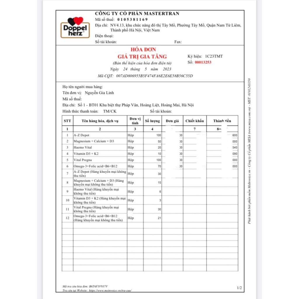 DR CUNG BỘ BA Vitamin Bầu VITAL PREGNA, MAGNESIUM CALCIUM D3, HAEMO VITAL - Vitamin Tổng Hợp, Canxi, Magie, Sắt Bầu, DHA
