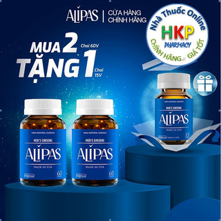 Combo 2 Hộp Alipas 60 Viên hỗ trợ sức khỏe và tăng cường sinh lý nam tặng 1 hộp 15 viên