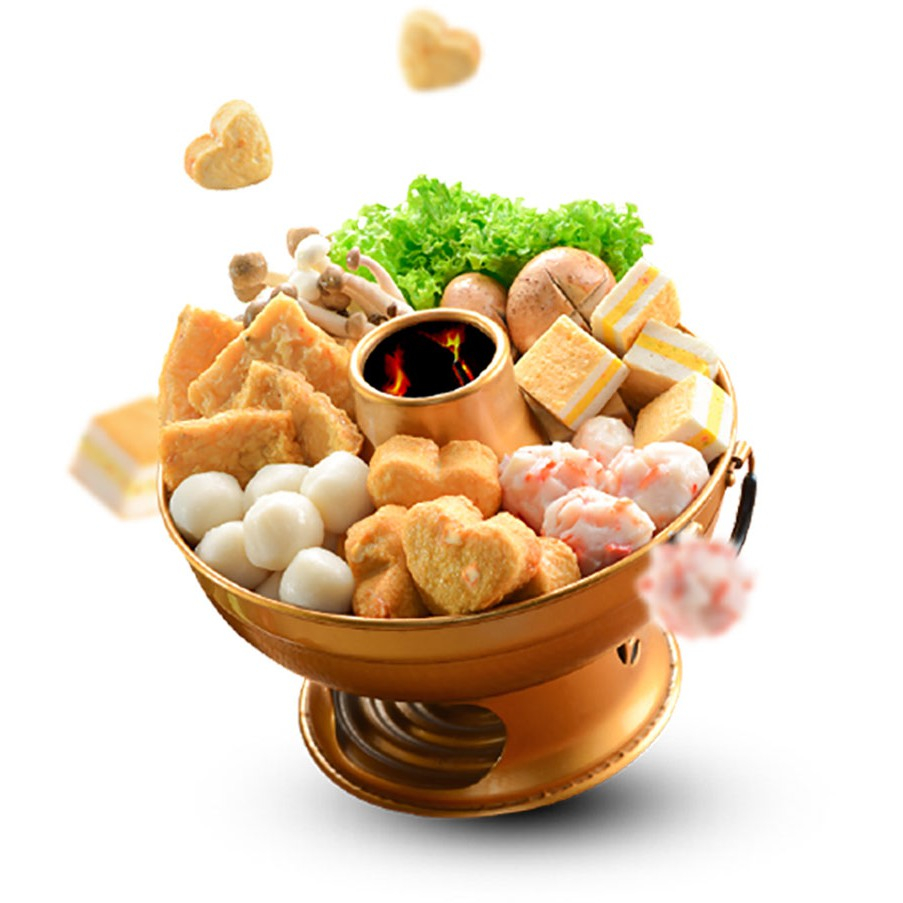 Thả lẩu 5 in 1 EB 500gr combo viên thả lẩu thập cẩm dùng nhúng lẩu, chiên, hấp, trộn mì Indomi