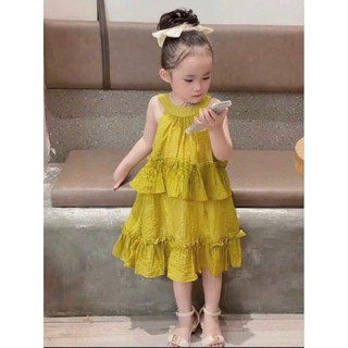 Đầm bé gái thiết kế kiểu yếm tiểu thư