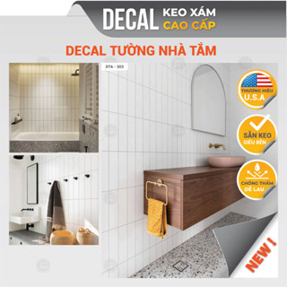 Giấy DECAL Decal24h dán tường nhà vệ sinh mẫu ô gạch loại dày chống thấm nước cao cấp DTA-303